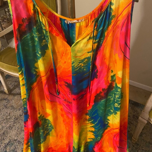 1960s Rainbow Colored Maxi Dress - Picture 5 of 6